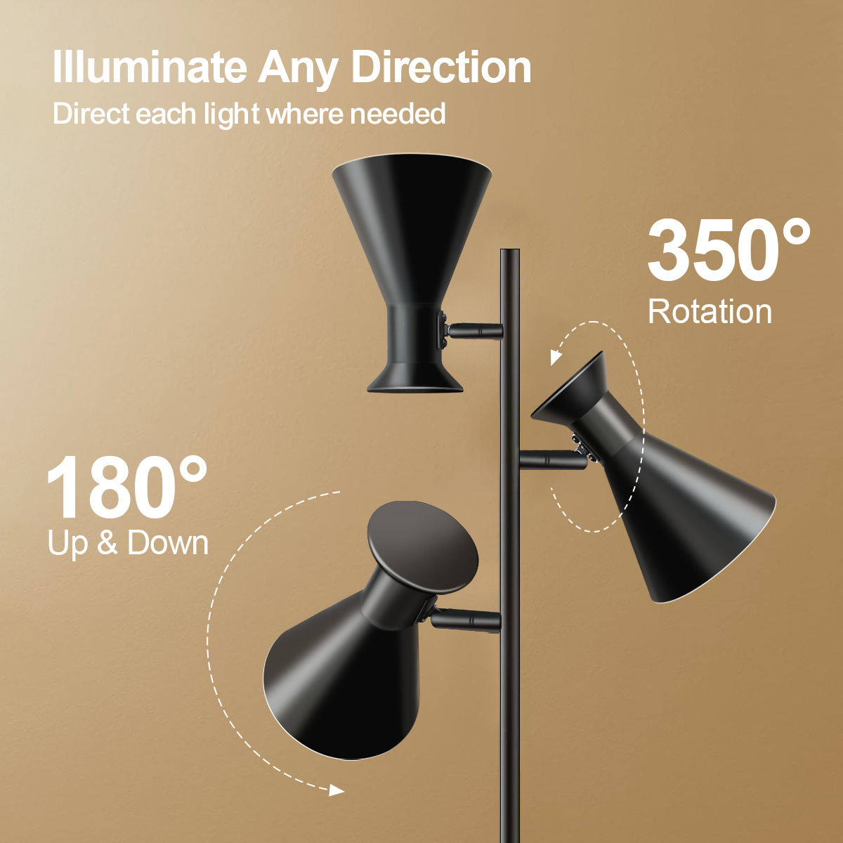 HCP037 三头喇叭落地灯